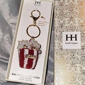 Haute Hippie Popcorn Beaded Bag Charm Keychain Fob BNIB TA Ty TL 💙